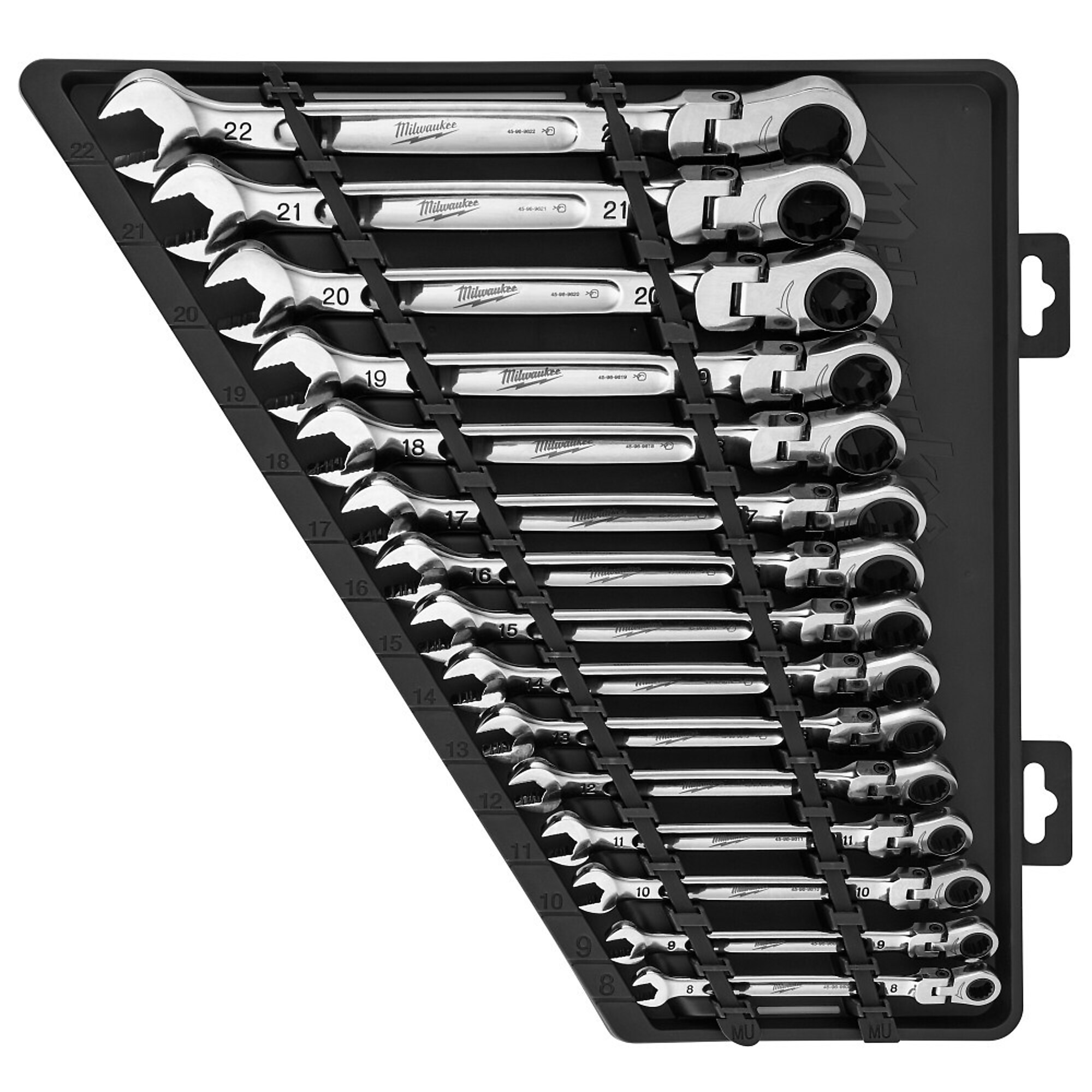Milwaukee Flex Head Ratcheting Combination Wrench Set, 15-Pc., Metric, Model# 48-22-9513